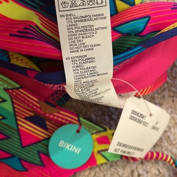 FOREVER 21 hot pink string ties med coverage bikini bottom in women’s size small - Picture 7 of 8